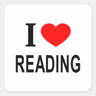 Adesivo Quadrado Eu ❤️ LEITURA Eu AMO LEITURA Eu ADORO LEITURA