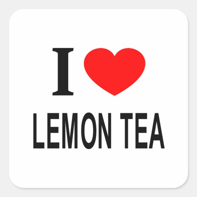 ADESIVO QUADRADO EU ❤️ LEMON TEA EU AMO LEMON TEA I HEARON LEMON TE (Frente)