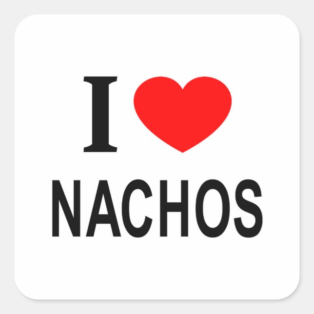 ADESIVO QUADRADO EU ❤️ NACHOS EU AMO NACHOS, EU OUÇO NACHOS (Frente)