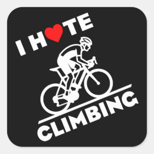 Adesivo Quadrado Eu Odeio Ciclismo de Subida
