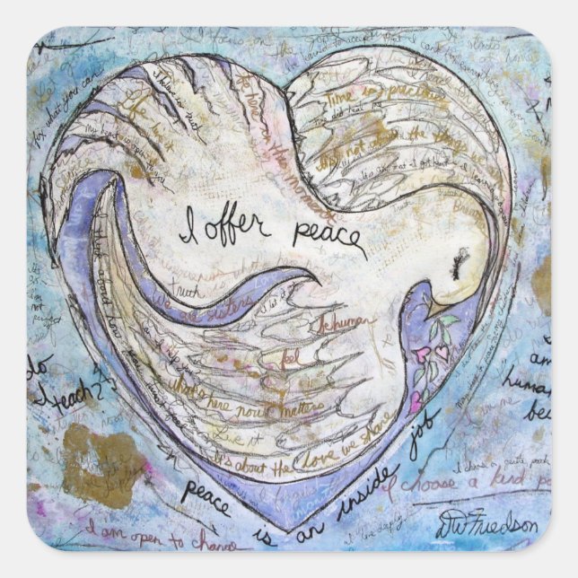Adesivo Quadrado Eu ofereço paz (Frente)