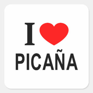 Adesivo Quadrado Eu ❤️ PICAÑA EU AMO PICAÑA EU ADORO PICAÑA
