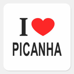Adesivo Quadrado Eu ❤️ PICANHA Eu AMO PICANHA Eu ADORO PICANHA