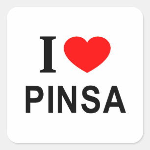 Adesivo Quadrado Eu ❤️ PINSA Eu AMO PINSA Eu ADORO PINSA