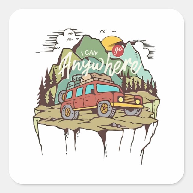 Adesivo Quadrado Eu posso ir a qualquer lugar (Frente)