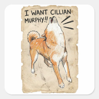 Adesivo Quadrado Eu Quero Cillian Murphy – Fangirl Shiba Inu