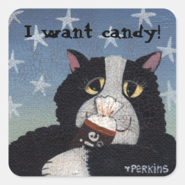 Adesivo Quadrado Eu quero doce!