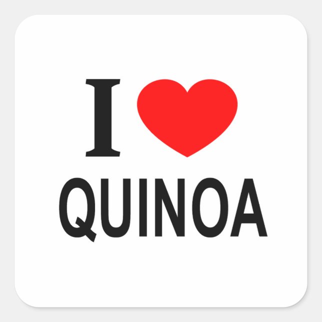 ADESIVO QUADRADO EU ❤️ QUINOA EU AMO QUINOA, EU COSTUMO QUINOA (Frente)