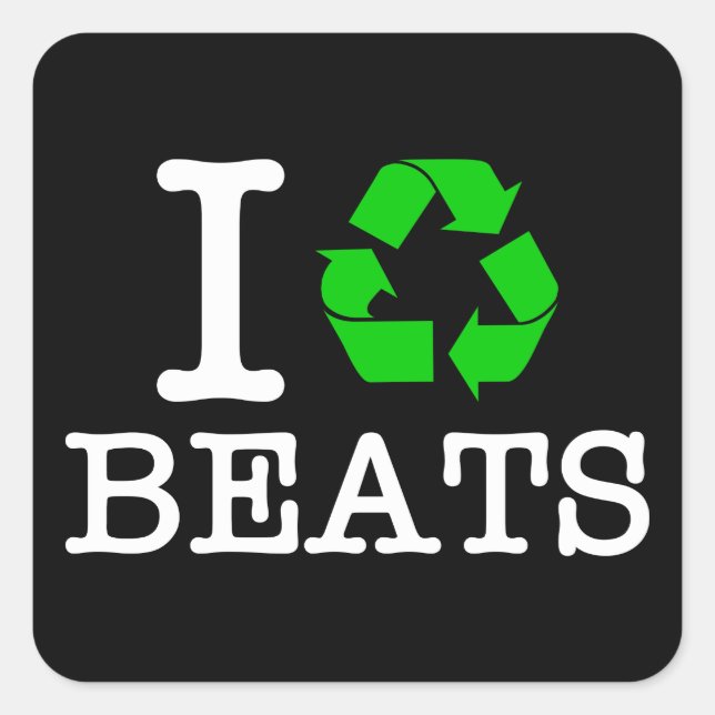 Adesivo Quadrado Eu Reciclar Beats (Frente)