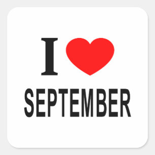 Adesivo Quadrado Eu ❤️ SETEMBRO Eu AMO SETEMBRO Eu AMO SETEMBRO