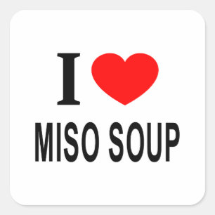 Adesivo Quadrado Eu ❤️ SOPA MISO Eu AMO SOPA MISO Eu ADORO SOPA MIS