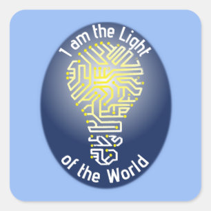 Adesivo Quadrado Eu sou a luz do mundo