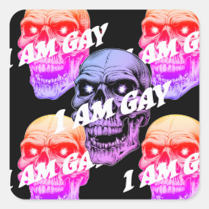 Adesivo Quadrado Eu sou gay