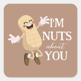 Adesivo Quadrado eu sou loucos sobre você Dia de os namorados amant