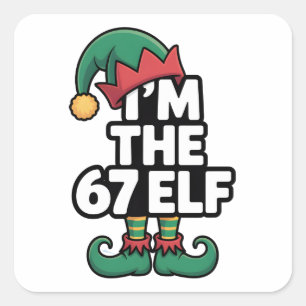 Adesivo Quadrado Eu Sou O Elfo 67 Seis Sete Elfo Meme Natal