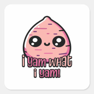 Adesivo Quadrado Eu Sou O Que Eu Sou! Clássico do Yam Pun Cute