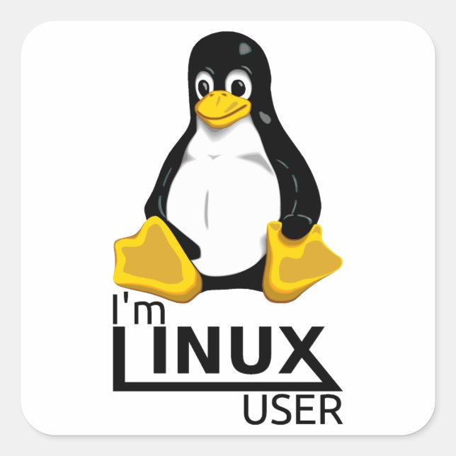 Adesivo Quadrado Eu sou o usuário do Linux (Frente)
