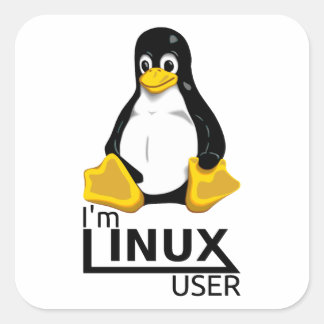 Adesivo Quadrado Eu sou o usuário do Linux