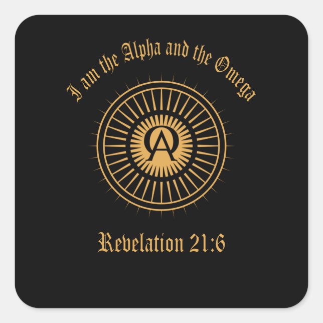 Adesivo Quadrado Eu Sou Os Provérbios Da Bíblia Alfa E Omega Revela (Frente)