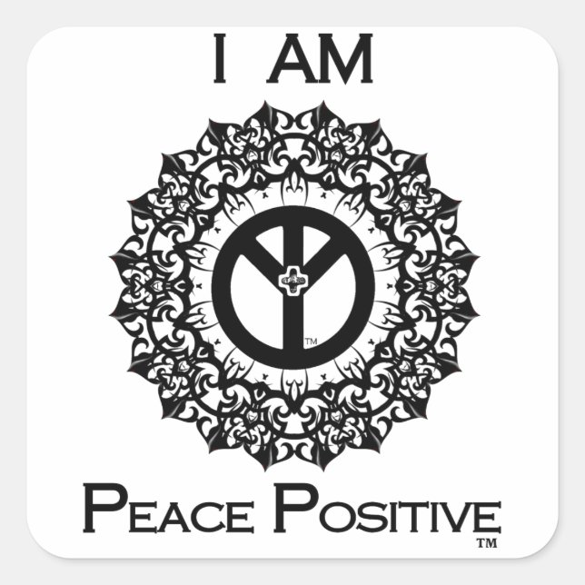 Adesivo Quadrado EU SOU PEACE POSITIVE Sticker (Frente)
