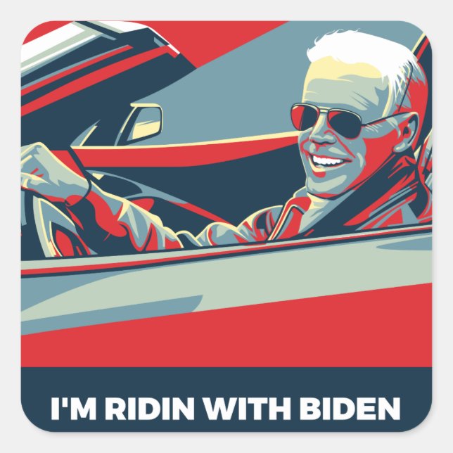 ADESIVO QUADRADO EU SOU RIDIN COM O BIDEN (Frente)