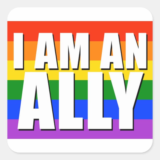 Adesivo Quadrado Eu Sou Um Ally Square Sticker (Frente)