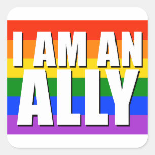 Adesivo Quadrado Eu Sou Um Ally Square Sticker
