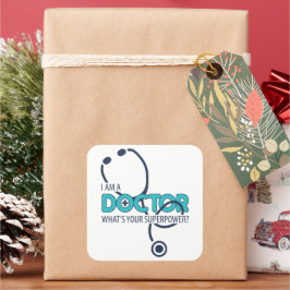 Adesivo Quadrado Eu sou um Doutor