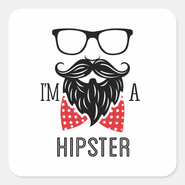 Adesivo Quadrado Eu sou um Hipster (Frente)
