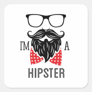 Adesivo Quadrado Eu sou um Hipster