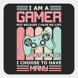 Adesivo Quadrado Eu Sou Um Jogador Jogo de vídeo