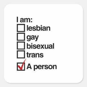 Adesivo Quadrado Eu sou uma pessoa LGBT