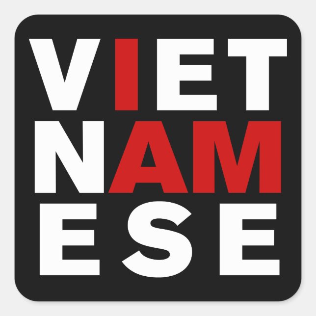 ADESIVO QUADRADO EU SOU VIETNAMESE (Frente)