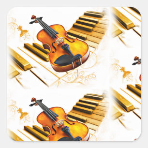 Adesivo Quadrado Eu Sou Violino - Eu Sou Música_
