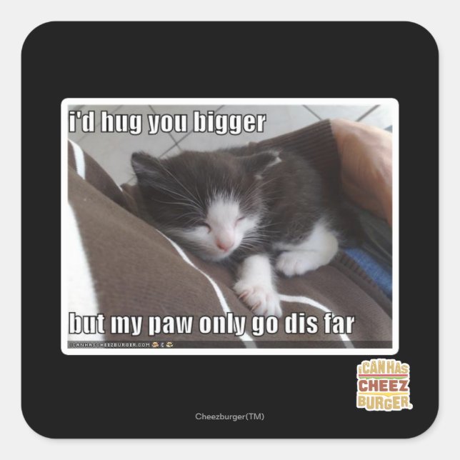 Adesivo Quadrado Eu te abraçaria maior (Frente)