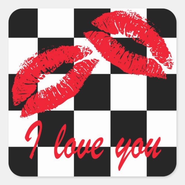 Adesivo Quadrado Eu te amo (Frente)