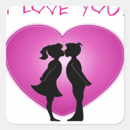 Adesivo Quadrado Eu Te Amo