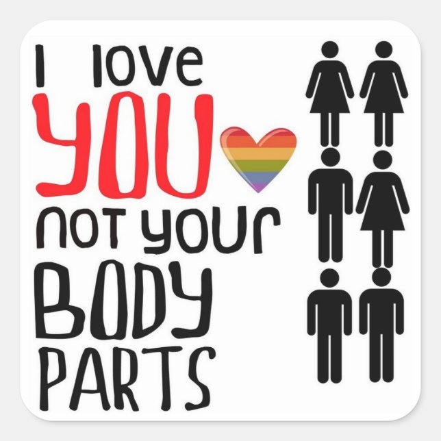 Adesivo Quadrado Eu te amo (Frente)