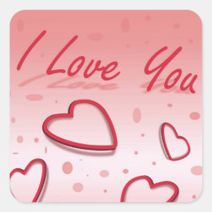 Adesivo Quadrado Eu Te Amo Corações Amor