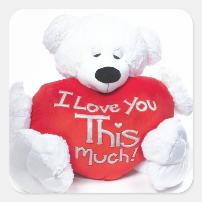 Adesivo Quadrado Eu te amo este muito (Frente)