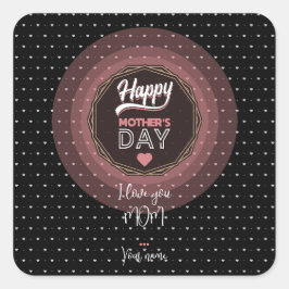 Adesivo Quadrado Eu te amo mãe