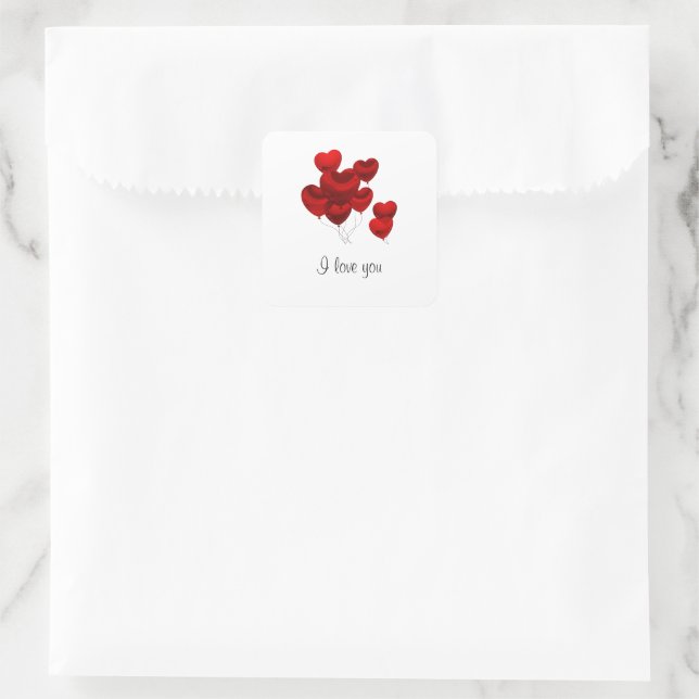 Adesivo Quadrado Eu Te Amo Vinhetas Quadradas (Bolsa)