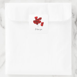 Adesivo Quadrado Eu Te Amo Vinhetas Quadradas