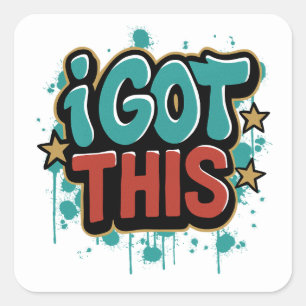 Adesivo Quadrado Eu tenho este estilo de Grafite Tipografia Motivac