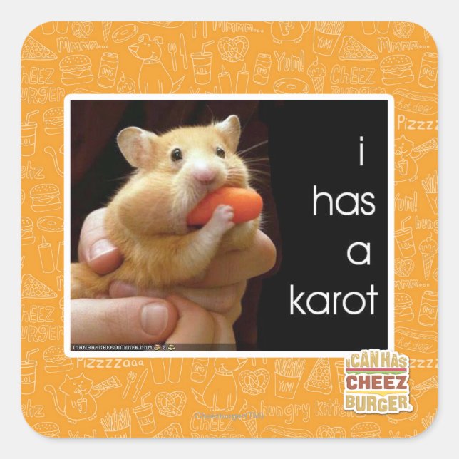 Adesivo Quadrado Eu tenho um karot (Frente)