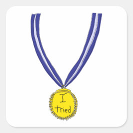 Adesivo Quadrado Eu Tentei Medalha