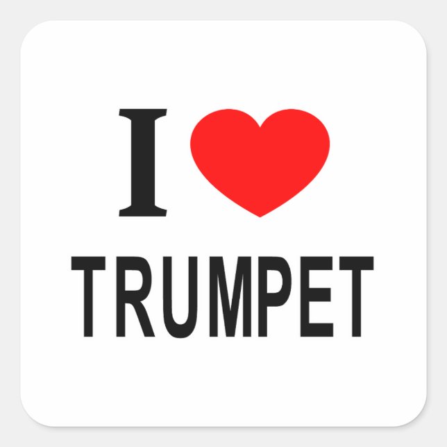 ADESIVO QUADRADO EU ❤️ TRUMPET EU AMO TRUMPET I CORAÇÃO (Frente)