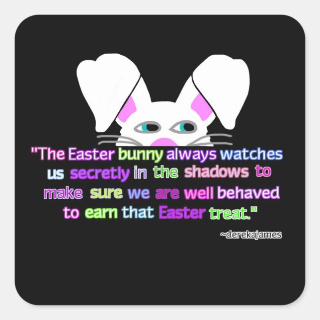 Adesivo Quadrado Eu Vejo Você, Praça Coelhinha Da Páscoa (Frente)