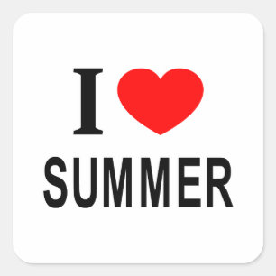 Adesivo Quadrado Eu ❤️ VERÃO Eu AMO VERÃO Eu ADORO VERÃO