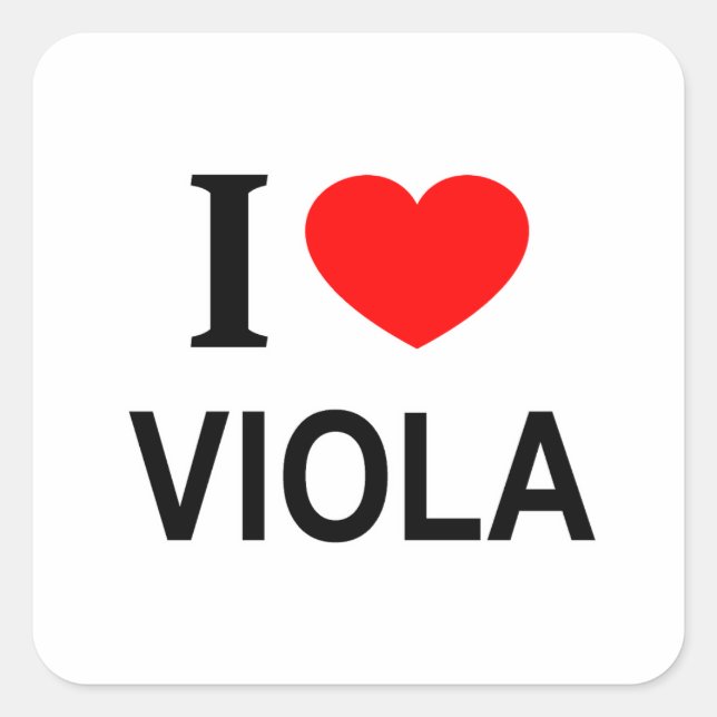 Adesivo Quadrado Eu ❤️ VIOLA Eu AMO VIOLA Eu ADORO VIOLA (Frente)